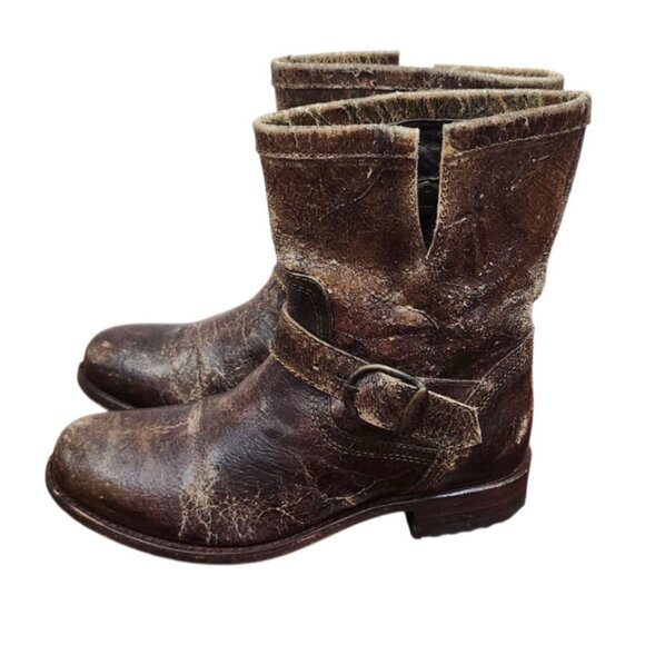 Sendra Engineer Boots 8601 Women’s 7 Brown Distressed Leather Goodyear Welt - Picture 6 of 14